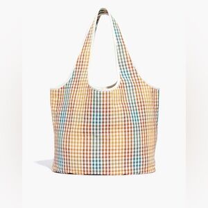Madewell The Sicilia Tote in Rainbow Gingham